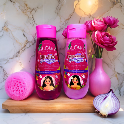 🌸KIT CRECIMIENTO INTENSIVO - HAIR BLOOM🍒 - Luce tu largo natural sin Extensiones🌿✨